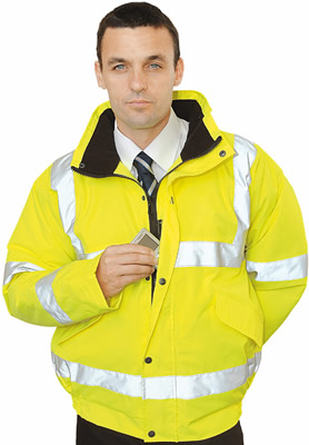 Yellow Hi Vis Pilot / Bomber Jacket